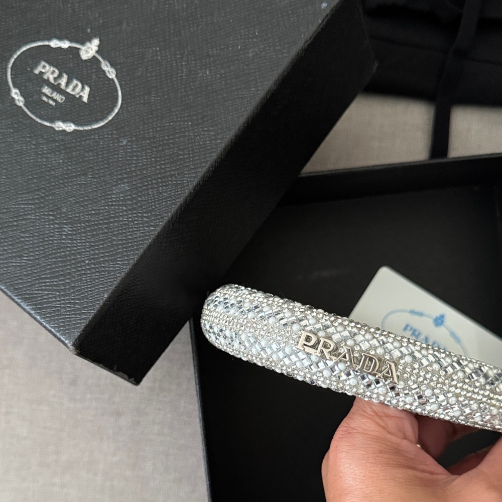 Prada Sparkling Silver Hairband